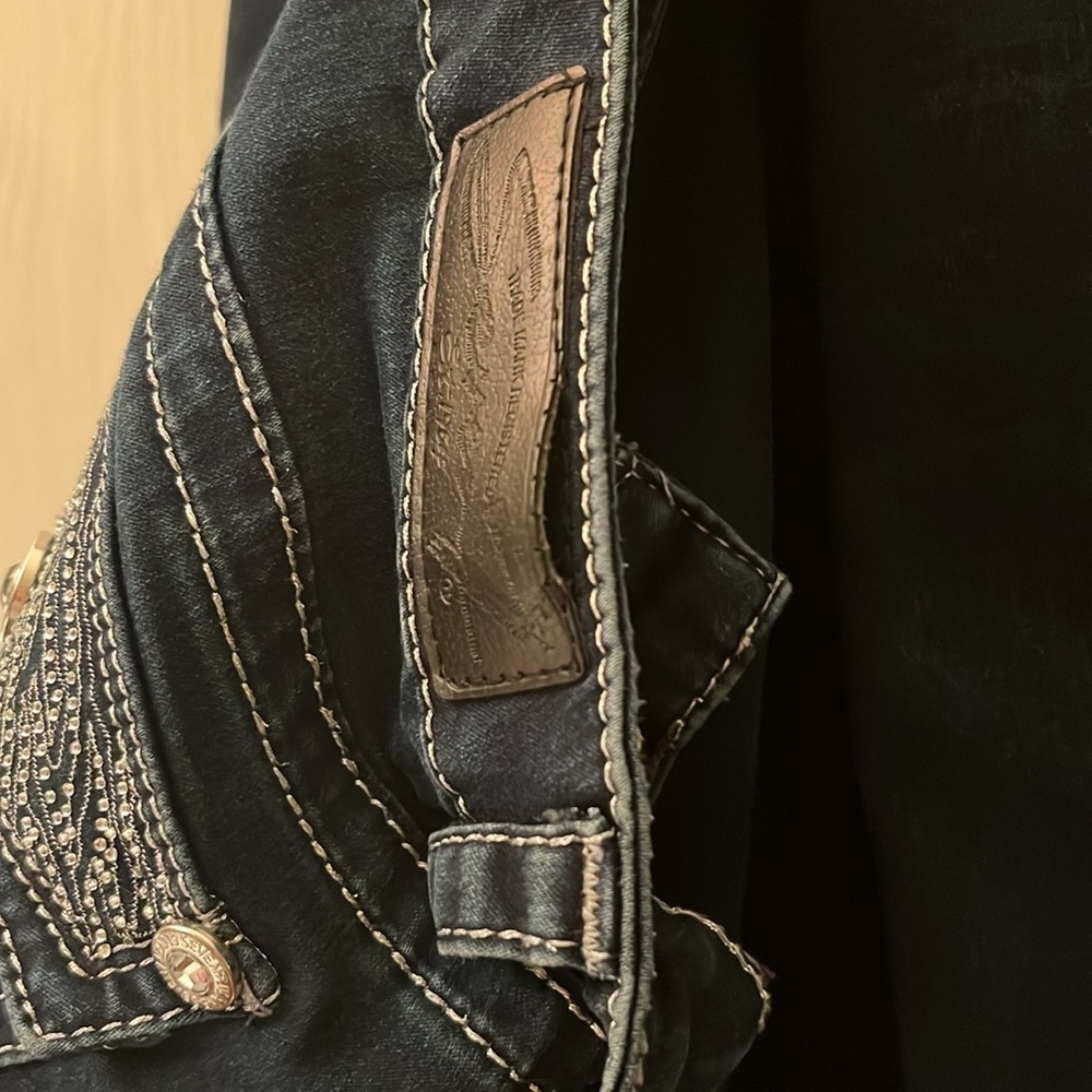Seven Dark Wash Bling Pocket Skinny Jeans EUC - Picture 8 of 8